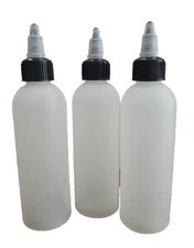 3-Pack Plastic Squeeze Bottles, 4oz/120ml Dispensing Bottles, LDPE Bottle  6" HI