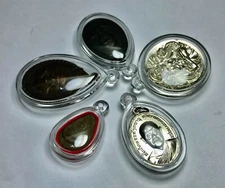 Waterproof Acrylic Amulet Case Thai Buddha Charm Pendant Box Clear Cover