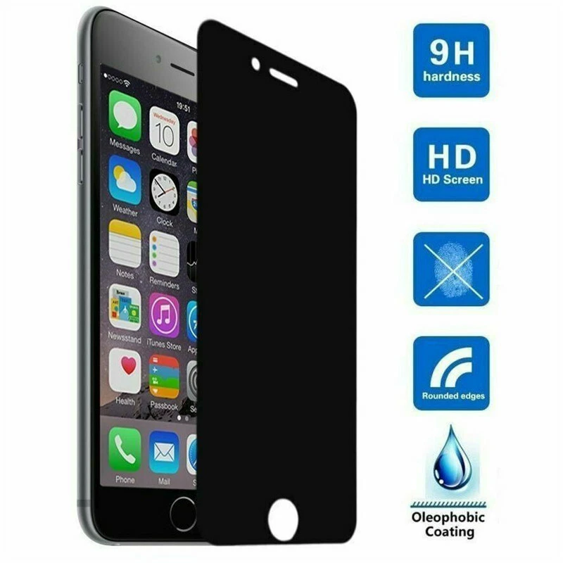 2-Pack For iPhone 5 6 7 8 Plus Privacy Anti-Spy Tempered Glass Screen Protector - Image 2 of 4