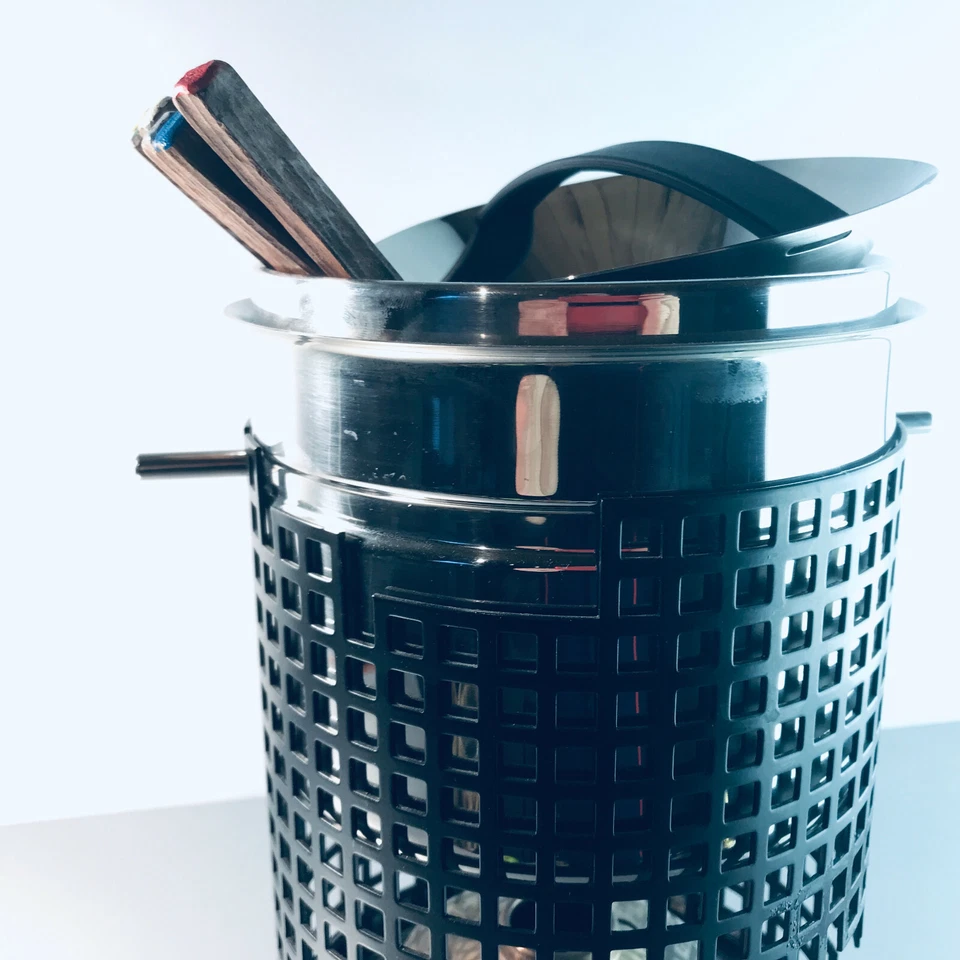 SPRING Swiss Fondue Topf Fonduetopf Stövchen Rechaud Edelstahl Gabeln - Bild 3 von 4