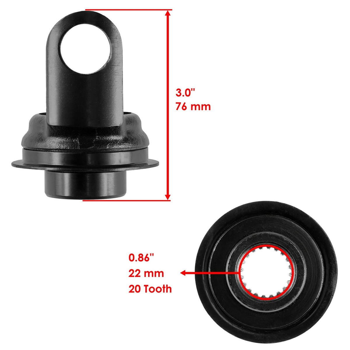mihou　0823 Front Drive Shaft Yokes & U-Joint w/Seal For Arctic Cat 700 2008