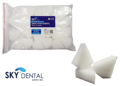50 Pack Dental Endo Foam Triangular Sponges – Endodontic Inserts For Dental Procedures