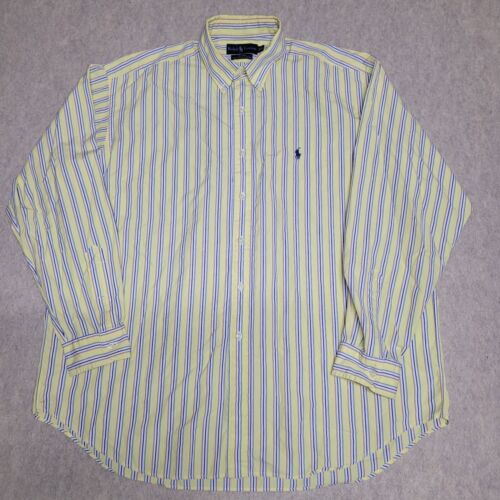 Ralph Lauren Blake Button Down Shirt Long Sleeve Yellow Blue Striped Men’s Sz XL - Picture 1 of 7
