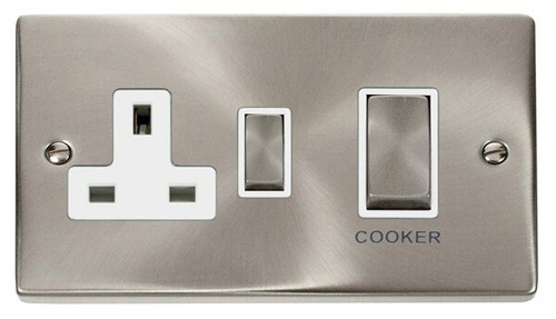 Click Deco Satin Chrome White Insert Socket & Switches Range - Picture 32 of 44