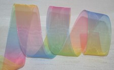 Sheer Ribbon Not Wired Rainbow 1.5" 6 yard Roll