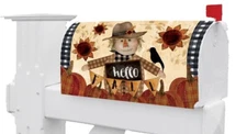 Fall Halloween Thanksgiving Scarecrow Pumpkin Crow Magnetic Mailbox Cover Only