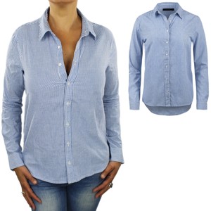 camisa celeste mujer