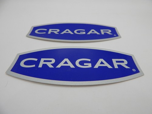 VINYL STICKER PAIR Cragar Wheel Decal Stickers Large 5" Blue Silver LOT OF 2 - Picture 3 of 4