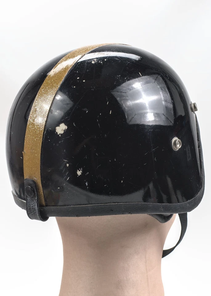 Medio casco de motocicleta vintage - marca desconocida - hecho en Japón - talla XS - 1971 Foto 4 de 4