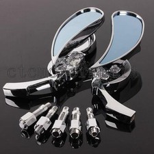 Espejos retrovisores laterales cromados calavera para Kawasaki Vulcan 800 900 1500 1600 Classic
