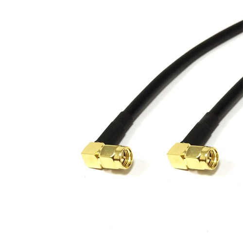 SMA male right angle to SMA male right angle pigtail cable adapter RG58 50cm 20" - Picture 3 of 4