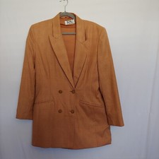 Ks. Klaus Steilmann Vintage Light Peach And Brown Plaid Womens Blazer38