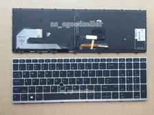 for HP Elitebook 850 G5, 755 G5, ZBook 15u G5 Keyboard US BACKLIT, Silver Frame