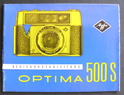 AGFA OPTIMA 500 S BEDIENUNGSANLEITUNG - IN DEUTSCHER SPRACHE - GUTER ZUSTAND