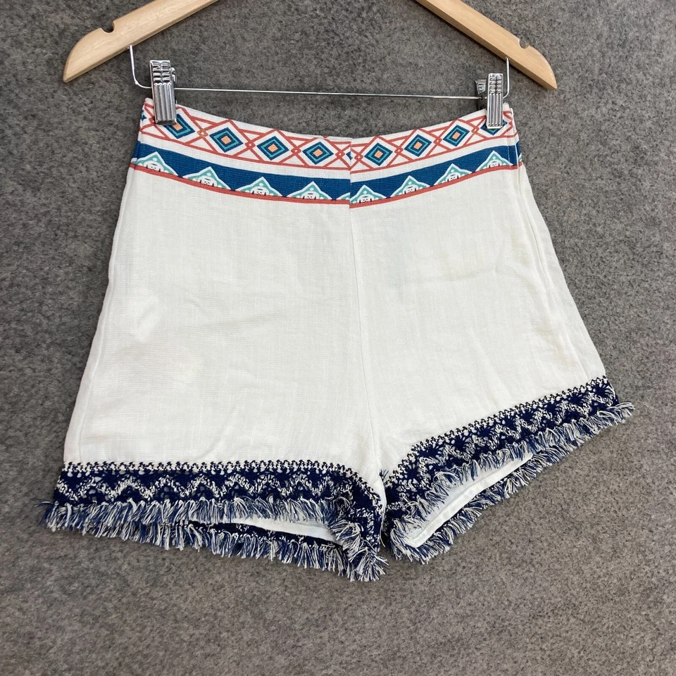 NEW Minkpink Womens Shorts Size XS Extra Small White Aztec High Waist 44706 — 第 2/4 张图片