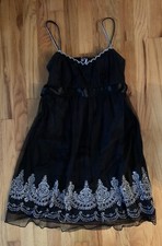 Windsor Cocktail Dress Black With Silver, Spaghetti Strap Size Medium