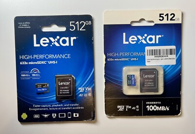 Lexar High-Performance 512GB 633x UHS-I microSDXC Memory Card with SD Adapter
