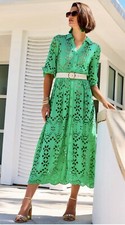 Lilly Pulitzer NWT Amrita Eyelet Midi Dress Spearmint Soiree $348 Size 14,16