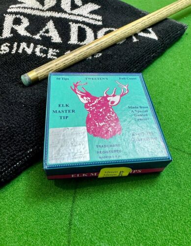 50 Genuine Elk Master Treated Leather Snooker Cue Tips By Tweeten 10mm Sealed  - Photo 1/3