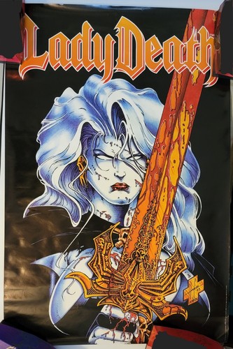 Lady Death Rare Original 1993 Vintage by Steven Hughes Chaos Comics Poster 24x36