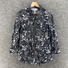 White House Jacket Women M Medium Black Flora...