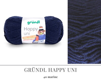 ''Gründl Happy uni'' 100g Universalgarn, weich, warm, Antipilling, kräftige Farben