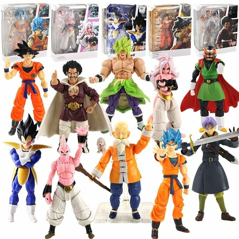 Dragon Ball Z 66 Action Trunks, Goku, Vegeta & Goku Black Set of 4 Action  Figures 