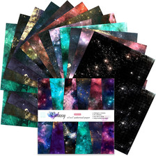 Scrapbook Paper, 24 Sheets Craft Scrapbooking Paper Pad 12X12 Inch Galaxy Patter
