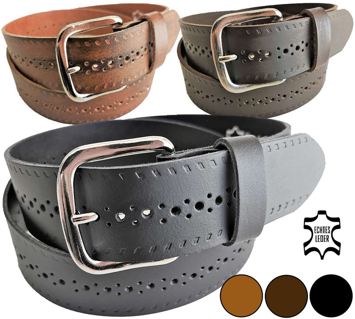Handgemachter Ledergürtel Aus Deutschland – 4 Cm Breit, Rindleder, In 8 Farben, Kürzbar, Unisex