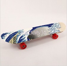 33" Skateboard Cruiser Double Rocker Short Board Sticker Deck Griptape Sandpaper