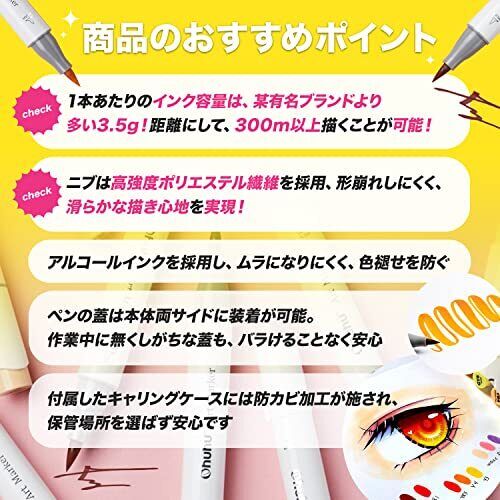 Ohuhu Illustration Marker Pen Brush Type & Bold Type 216 colors Pen - Picture 4 of 9