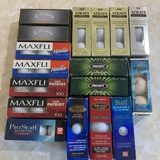 50 new golf ball lot callaway maxfli noodle strata top flite wilson volvik