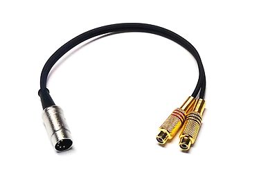 5-Pin Din to 2 RCA Female Bang & Olufsen  Audio Cable , 1ft.