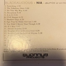 Blackalicious : Nia CD (2000) Rare PROMO CD in Cardboard sleeve dbLP/CD