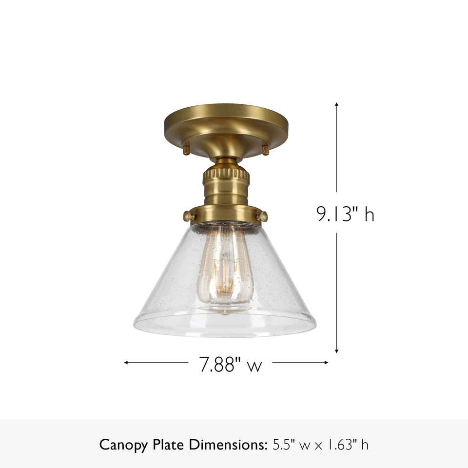 Augustin Ceiling Light, 1-Light, Semi-Flush, Seeded Glass Glow, Dimmable, E26... - Image 2 of 4