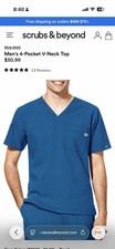 WonderWink W123 Mens Medical Scrub Top V-Neck Royal Blue 3XL 6355 NEW W TAGS