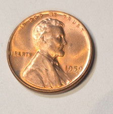 1959 P Lincoln Wheat Cent, Penny  Almost Uncirculated