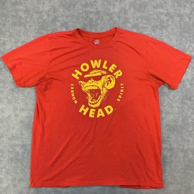 Howler Head Shirt Mens L Red Monkey Spirit Graphic Tee Tagless Alcohol Logo