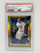 DODGERS 2025 WORLD CHAMPS MOOKIE BETTS GOLD /50 walk This Way POP 2 PSA 9