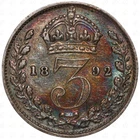 1892 Victoria Threepence — photo from another recent sale
