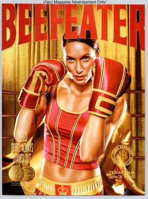 Beefeater London Gin Female Boxer Red Gloves 2001 Advertisement