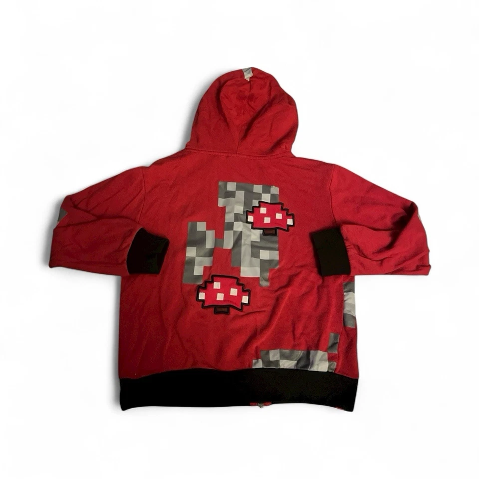 Minecraft Jinx Red Hoodie Boys Youth Small Pixel Design - Image 3 of 3