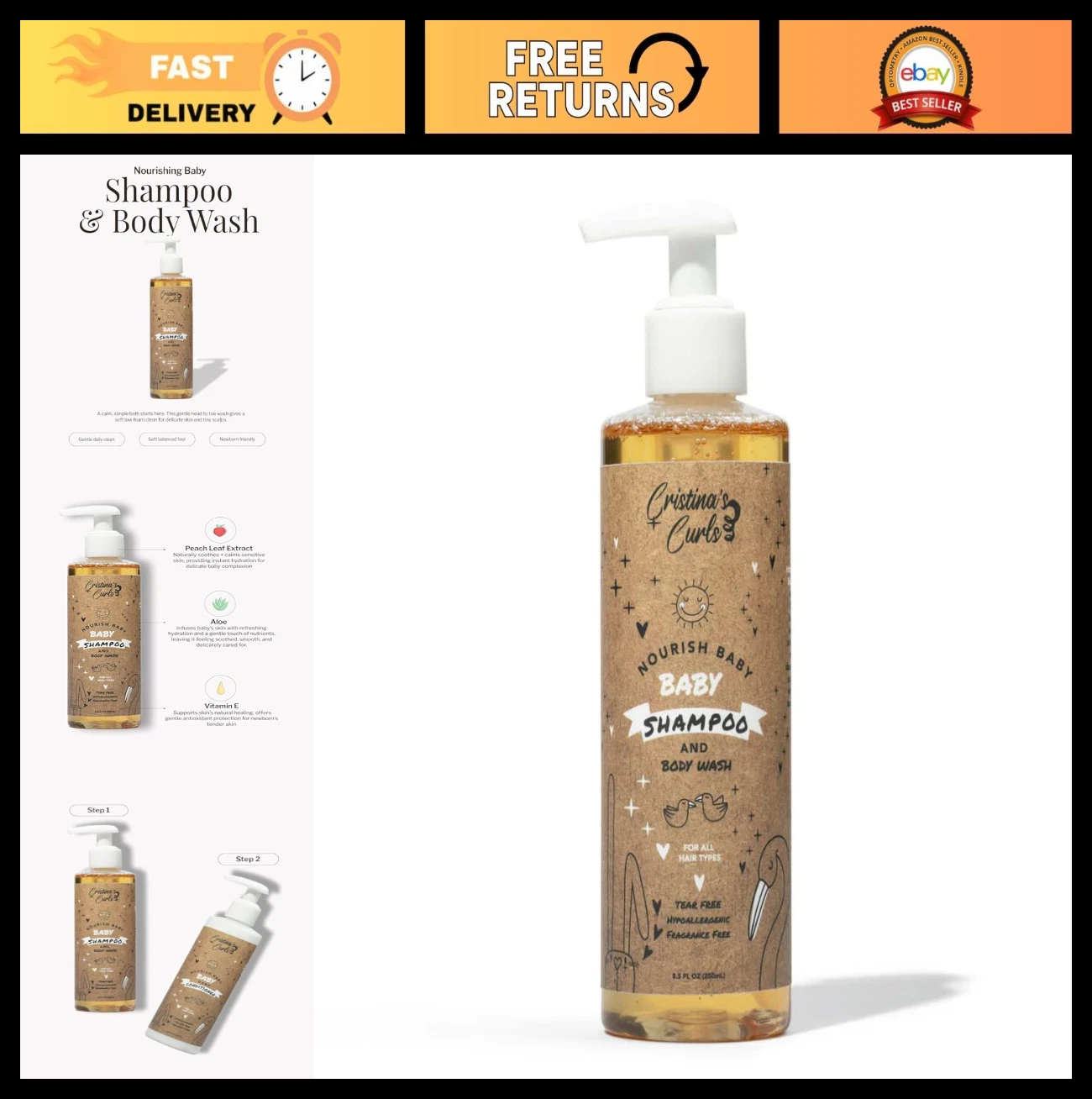 Gentle Baby Shampoo & Body Wash - Low-Foam Head-To-Toe Clean for Newborns, Sensi
Opens in a new wind