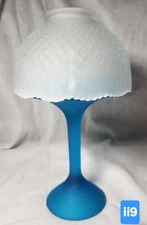 Vintage L.E. Smith Glass Company Blue Tiffany Fairy Lamp