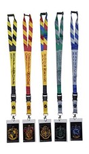 Harry Potter ID Badge Holder Lanyard 5pk Bundle Hogwarts and 4 Houses