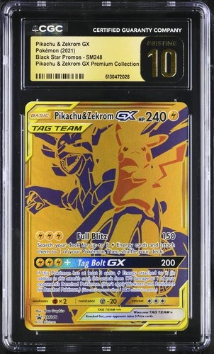 2021 Pokemon SM Promos #SM248 Pikachu & Zekrom GX CGC 10 Pristine