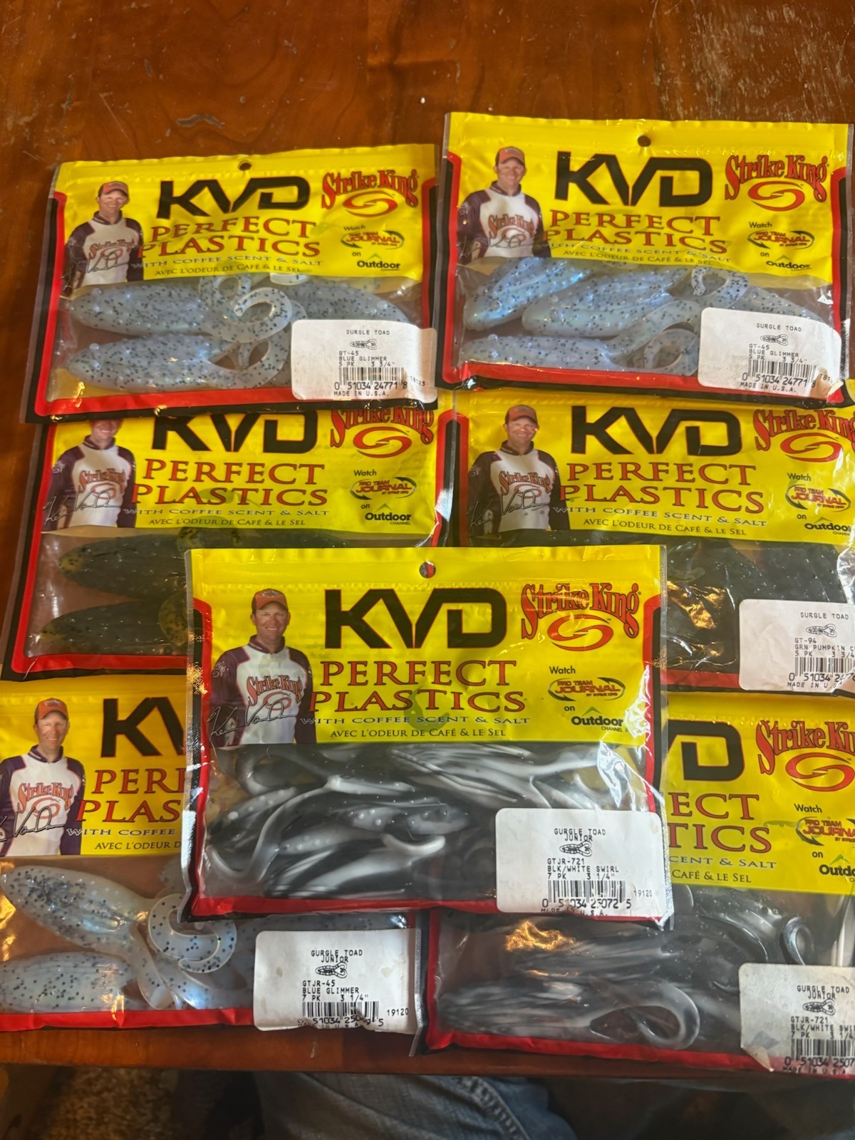 7 NEW Packs STRIKE KING Gurgle Toad & Toad Junior Topwater BUZZ TOAD Bulk FROGS - Image 1