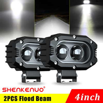 White 4'' LED Work Light Bar Spot Pods Fog Lamp Offroad Driving Truck SUV 4WD