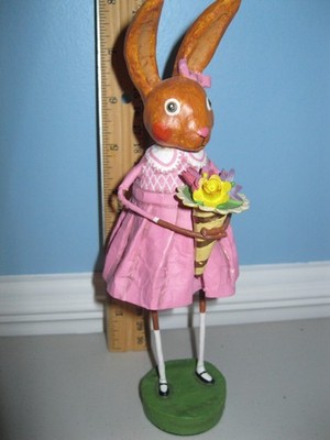 Lori Mitchell ''HONEY BUNNY'' Pink Bunny Spring Easter Flowers 8'' HARD TO FIND