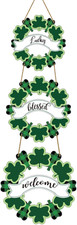 St. Patrick's Day Shamrock Wreath - Wooden Door Hanger and Home Decor
